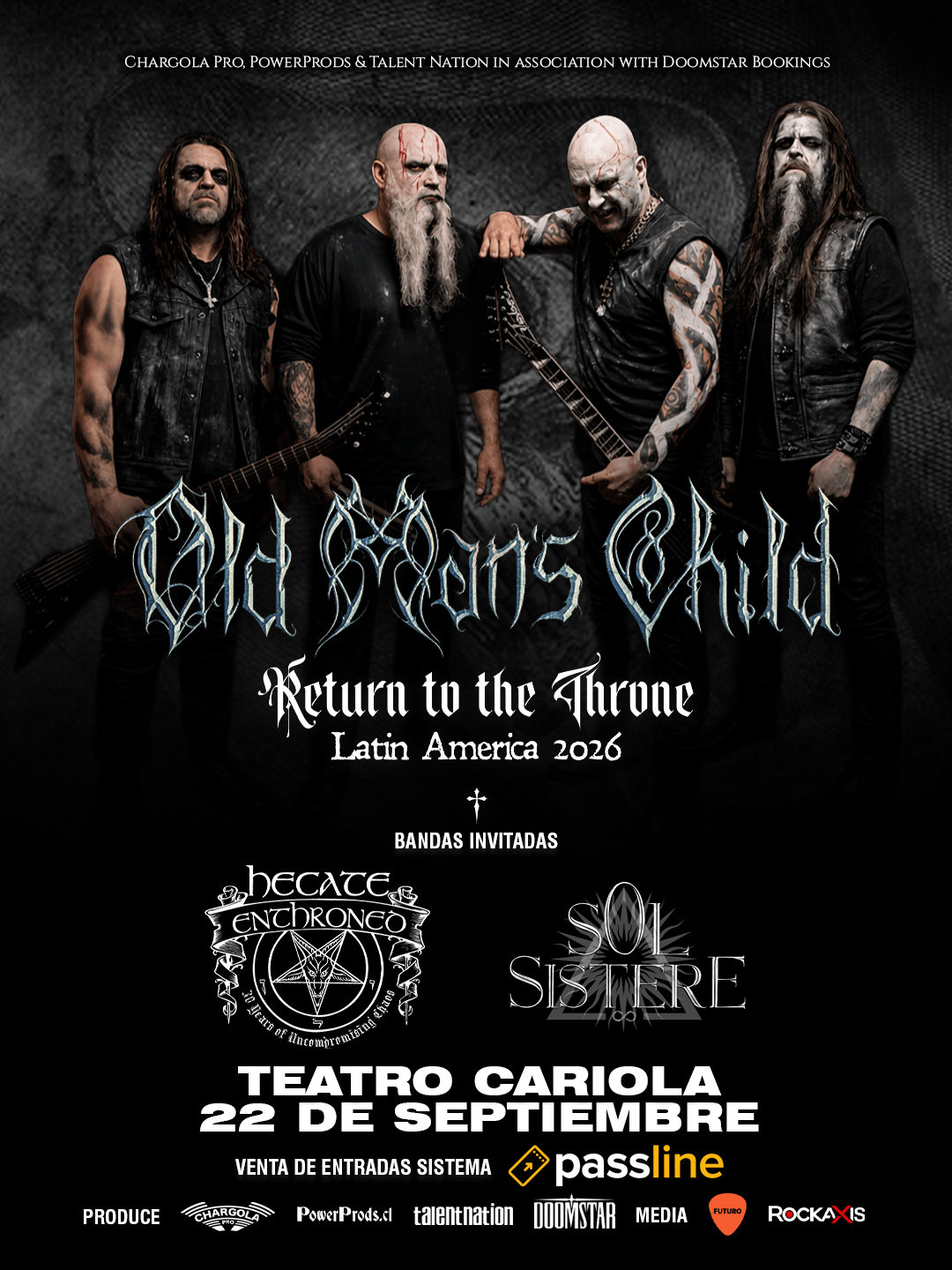 El debut en Chile de Old Man's Child confirma sus bandas de apertura